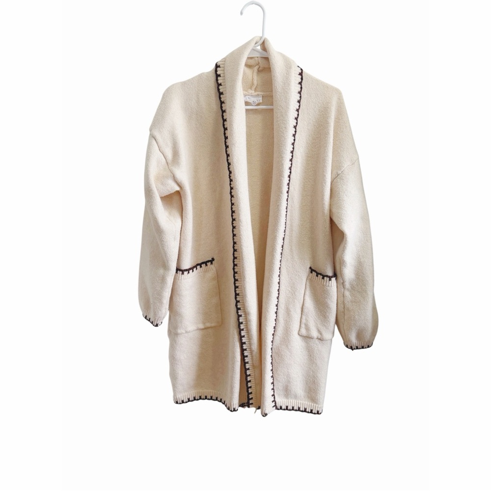 Olive & Oak Cream Cardigan with Black Accents